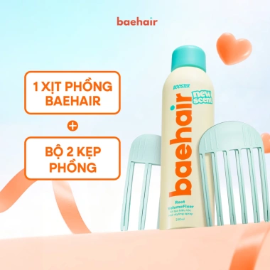 Combo baehair 2 Kẹp phồng Hàn Quốc ABS + Xịt Booster 250ml - Giá chỉ 408.000₫
