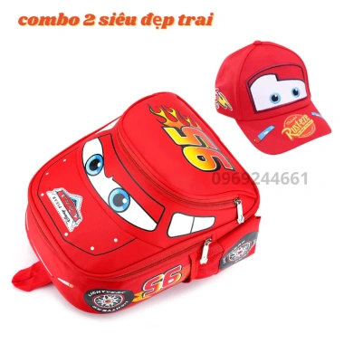 Combo balo mẫu giáo và mũ ô tô cho bé trai 3-6 tuổi - Giá ưu đãi 295.000 VND