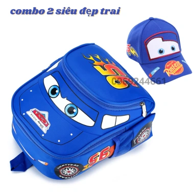 Combo balo mẫu giáo và mũ ô tô cho bé trai 3-6 tuổi - Giá ưu đãi 295.000 VND