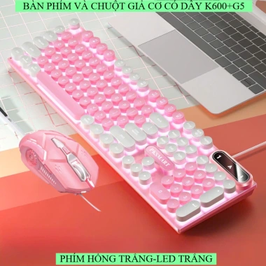 Combo Bàn Phím Chuột K600 Nút Tròn LED Xuyên Chữ + G5 Gaming RGB DPI 3.200 - 89.000₫