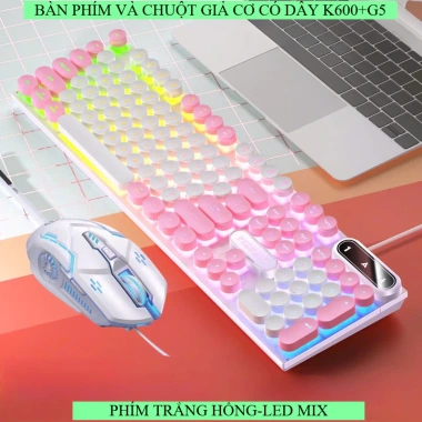 Combo Bàn Phím Chuột K600 Nút Tròn LED Xuyên Chữ + G5 Gaming RGB DPI 3.200 - 89.000₫ 5 Combo Bàn Phím Chuột K600 Nút Tròn LED Xuyên Chữ + G5 Gaming RGB DPI 3.200 - 89.000₫ 5