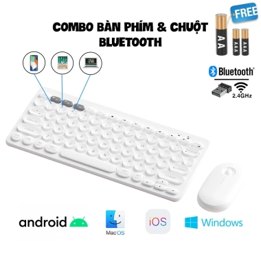 Combo Bàn Phím & Chuột Không Dây Mini KB-201 2.4GHz USB Full Box BH 6T Giá 220k
