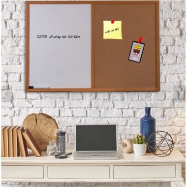 Combo Bảng trắng 60x90 cm khung gỗ kèm bút và ghim, giảm giá, chỉ 377.300₫