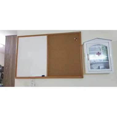 Combo Bảng trắng 60x90 cm khung gỗ kèm bút và ghim, giảm giá, chỉ 377.300₫