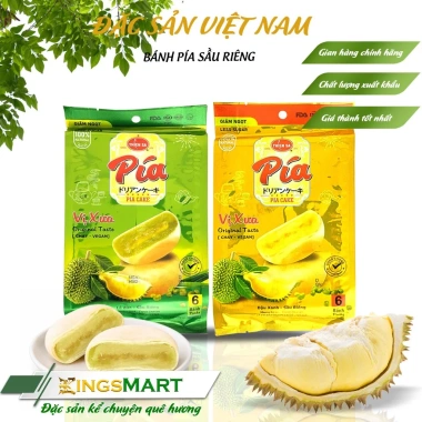 Combo bánh pía mini lá dứa và đậu xanh sầu riêng THIÊN SA - Túi 120g 6 bánh, giá chỉ 41.000₫ Kingsmart