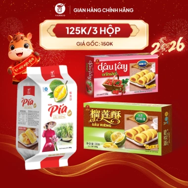 Combo Bánh Pía Sầu Riêng + 2 Bánh Tô Đa Vị – Giá ưu đãi 128.000đ, Ngon, Thơm, Đậm Đặc Vị