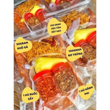 Combo bánh tráng dêo tôm Super Bơ và khô gà - Giảm 59k, giòn ngon, ăn nhanh
