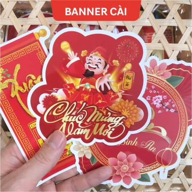 Combo Banner Tết 50/30 cái - Thiệp cài quà tặng - Chúc mừng Năm Mới, Giá 60.000 VND