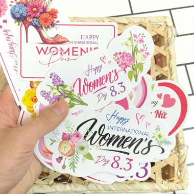 Combo Banner Toper Tag & Thiệp cài quà tặng 8/3 Chúc mừng Ngày Quốc tế Phụ nữ, Giá 30.000₫ 3