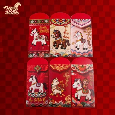 Combo Bao Lì Xì 5D Giả Thêu Chú Ngựa Vintage Tết Bính Ngọ 2.026 Giá chỉ 16.000 VND