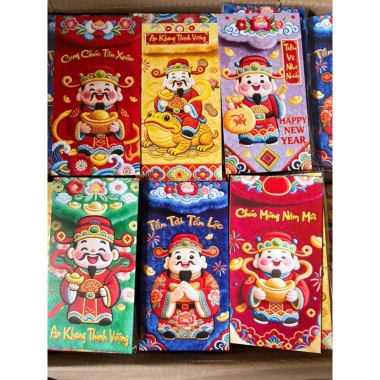 Combo Bao Lì Xì 5D Giả Thêu Chú Ngựa Vintage Tết Bính Ngọ 2.026 Giá chỉ 16.000 VND