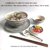 Combo Bát Tô Sứ Ăn Phở Vẽ Tay Thủ Công 17cm + Dĩa 18cm + Chén Sốt 8cm + Đĩa Chanh Ớt 9cm – Giá ưu đãi 190k 3