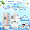 Combo Bình Sữa Tommee Tippee Natural Start 260ml Mềm + Núm Silicon 6M+ Giá 439k