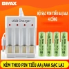 Combo Bmax B04 - Bộ sạc pin AA/AAA 4 cổng kèm 04 viên pin sạc lại, giảm giá chỉ 49.000 VND