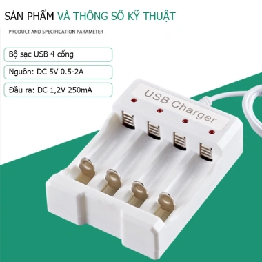 Combo Bmax B04 - Bộ sạc pin AA/AAA 4 cổng kèm 04 viên pin sạc lại, giảm giá chỉ 49.000 VND 4