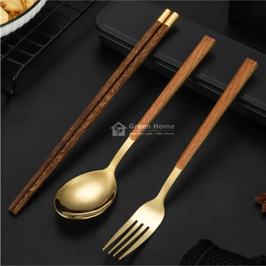 Combo Bộ Ăn Tiện Lợi Cao Cấp: Thìa, Đũa, Hộp Đựng - Dùng Văn Phòng, Giá Ưu Đãi 35k