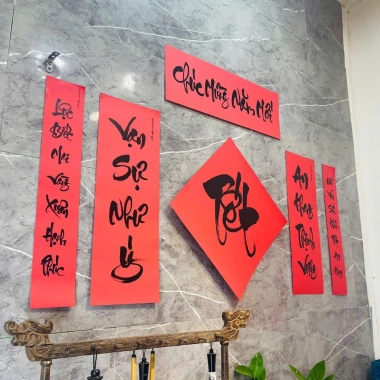Combo bộ giấy dán trang trí Tết dày, tiện lợi, may mắn - Giá chỉ 119.000 VND