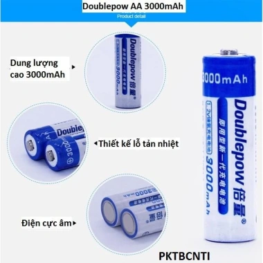 Combo bộ pin sạc Doublepow DP-K93B 4 viên + 4 viên AA 3.000mAh - Giá 119.000đ, giảm 35%