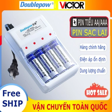 Combo Bộ sạc Doublepow chính hãng kèm pin AA AAA sạc lại - 55.000₫, giao toàn quốc