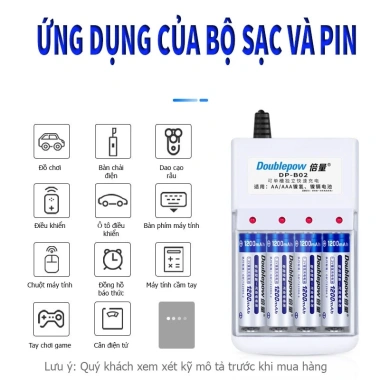 Combo Bộ sạc Doublepow chính hãng kèm pin AA AAA sạc lại - 55.000₫, giao toàn quốc