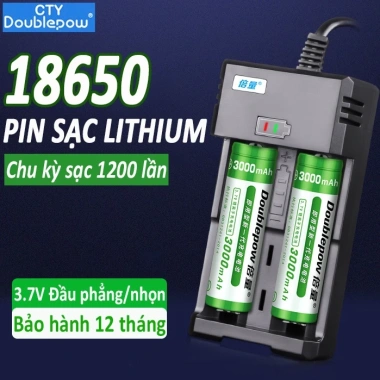 Combo Bộ sạc K65 + Pin 18.650 3.7V 2.500/3.000mAh - Dùng cho đèn, xe điện, Giá 89.000đ