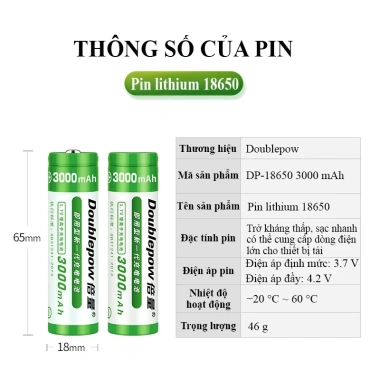 Combo Bộ sạc K65 + Pin 18.650 3.7V 2.500/3.000mAh - Dùng cho đèn, xe điện, Giá 89.000đ 7 Combo Bộ sạc K65 + Pin 18.650 3.7V 2.500/3.000mAh - Dùng cho đèn, xe điện, Giá 89.000đ 7