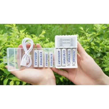 Combo Bộ Sạc nhanh ENEMAX tự ngắt an toàn, 4 PIN AA 4.600mAh, 4 PIN 2.600mAh - Dung lượng cao, sạc hơn 3.500 lần 6 Combo Bộ Sạc nhanh ENEMAX tự ngắt an toàn, 4 PIN AA 4.600mAh, 4 PIN 2.600mAh - Dung lượng cao, sạc hơn 3.500 lần 6