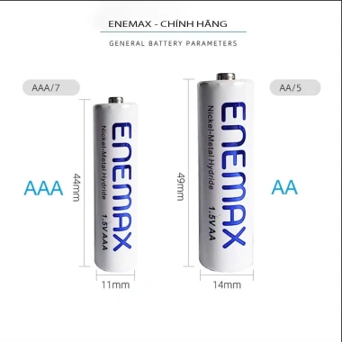 Combo Bộ Sạc nhanh ENEMAX tự ngắt an toàn, 4 PIN AA 4.600mAh, 4 PIN 2.600mAh - Dung lượng cao, sạc hơn 3.500 lần