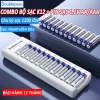 Combo Bộ Sạc Pin AA/AAA K12 12 Khe Sạc + Pin - Sạc Nhanh Tự Ngắt Karaoke Doublepow 278k