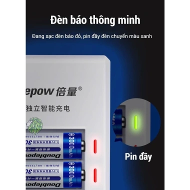 Combo Bộ Sạc Pin AA/AAA K12 12 Khe Sạc + Pin - Sạc Nhanh Tự Ngắt Karaoke Doublepow 278k 5 Combo Bộ Sạc Pin AA/AAA K12 12 Khe Sạc + Pin - Sạc Nhanh Tự Ngắt Karaoke Doublepow 278k 5