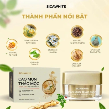 Combo Cao Mụn Thảo Mộc 10g + Sữa Rửa Mặt Trà Xanh Rau Má 100ml Sica White - Giá chỉ 105.000₫, giảm 20% 6