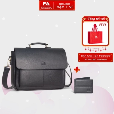Combo cặp da công sở cao cấp Fadoda FCD309 + ví da bò thật VN046 - Chỉ 599.000₫ 10 Combo cặp da công sở cao cấp Fadoda FCD309 + ví da bò thật VN046 - Chỉ 599.000₫ 10