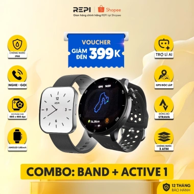 Combo Cặp Đôi Đồng Hồ Thông Minh BEEWACTH ACTIVE 1 + REPI BAND - Bảo Hành 12 Tháng - Nghe Gọi Trực Tiếp - 2.390.000 VND