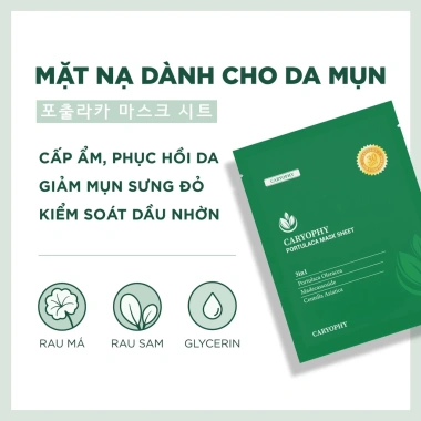 Combo CARYOPHY Portulaca Hàn Quốc chăm sóc da mụn - Toner, Serum, Kem dưỡng, Mặt nạ 239.000₫ 2