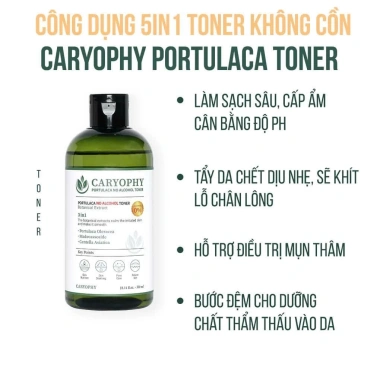 Combo Caryophy Portulaca Hàn Quốc - Toner, Serum, Kem dưỡng, Mặt nạ da mụn, Giá ưu đãi 307k