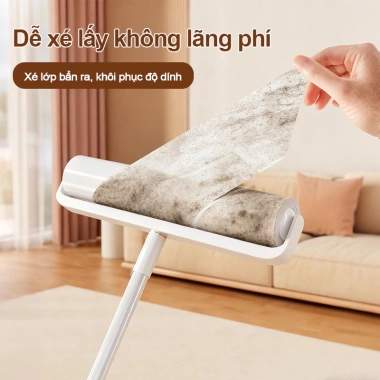 Combo Cây Lăn Bụi + Lõi Lăn Cán Dài Ngắn Siêu Dính Quần Áo Chăn Ga Lông Chó Mèo 39k