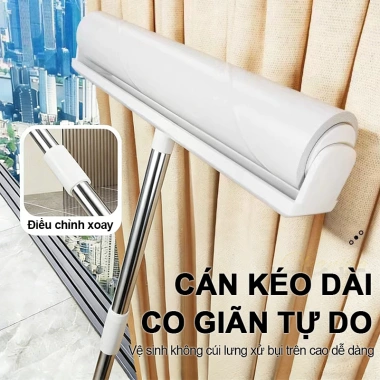 Combo Cây Lăn Bụi + Lõi Lăn Cán Dài Ngắn Siêu Dính Quần Áo Chăn Ga Lông Chó Mèo 39k