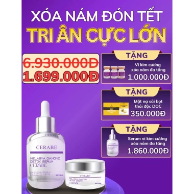Combo Cerave Serum và Kem Dưỡng Da Giảm Nám Tàn Nhang và Nếp Nhăn 30ml và 30g Giá 850k