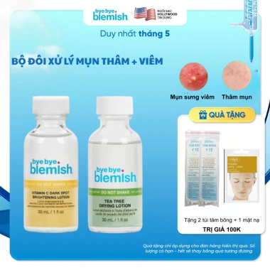 Combo Chấm Giảm Mụn Viêm và Thâm Nhanh 30ml Tràm Trà và Vitamin C Giá 1tr