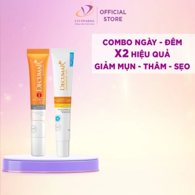 Combo chấm mụn nghệ vàng Curcumin + nghệ trắng Nano THC Decumar - Mờ sẹo thâm, 255k