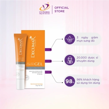 Combo chấm mụn nghệ vàng Curcumin + nghệ trắng Nano THC Decumar - Mờ sẹo thâm, 255k