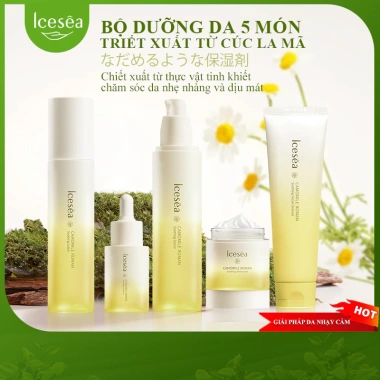 Combo Chăm Sóc Da 5 Món Cúc La Mã ICESEA - Cấp Ẩm, Dưỡng Ẩm, Sáng Da, Phục Hồi, Tái Tạo Làn Da - Giá 759.000₫