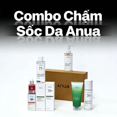 Combo chăm sóc da Anua 5 sản phẩm Serum 10+ Toner 77+ Cleanser Vitamin Emulsion 70+ - 1,28tr