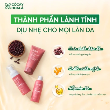 Combo chăm sóc da đậu đỏ cỏ cây 150g: làm sạch sâu, dưỡng ẩm, dưỡng sáng, tặng mini size