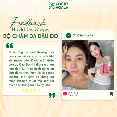 Combo chăm sóc da đậu đỏ cỏ cây 150g: làm sạch sâu, dưỡng ẩm, dưỡng sáng, tặng mini size