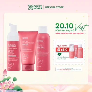 Combo chăm sóc da đậu đỏ cỏ cây 150g: làm sạch sâu, dưỡng ẩm, dưỡng sáng, tặng mini size 10 Combo chăm sóc da đậu đỏ cỏ cây 150g: làm sạch sâu, dưỡng ẩm, dưỡng sáng, tặng mini size 10