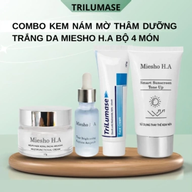 Combo Chăm Sóc Da MIESHO HA 4 món - Dưỡng ẩm, cải thiện da tối màu, nâng tông nhẹ nhàng, giá chỉ 750.000 VND