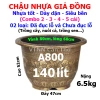 Combo Chậu giả đồng A800 140L nhựa bền đẹp 80cm trồng cây, hoa sen, nuôi cá 375.000 VND