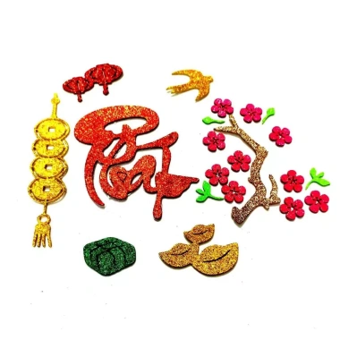 Combo chữ Phúc Thọ Lộc Phát Tài – Dán dưa, dừa, bưởi, quạt, mẹt | Set Trang Trí Tết Nguyên Đán 2.024 giảm giá 19.710₫