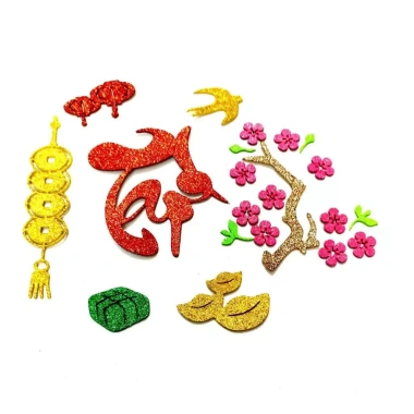 Combo chữ Phúc Thọ Lộc Phát Tài – Dán dưa, dừa, bưởi, quạt, mẹt | Set Trang Trí Tết Nguyên Đán 2.024 giảm giá 19.710₫